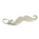 Schlüsselanhänger –  Schnurrbart Mustache - Edelstahl Gold Glitter